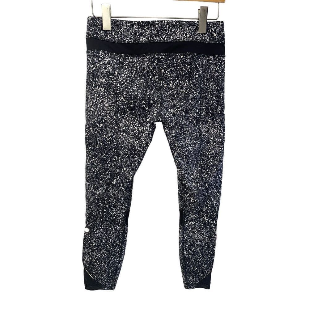 ‎Lululemon Inspire leggings White Splatter Zip Pockets Mesh